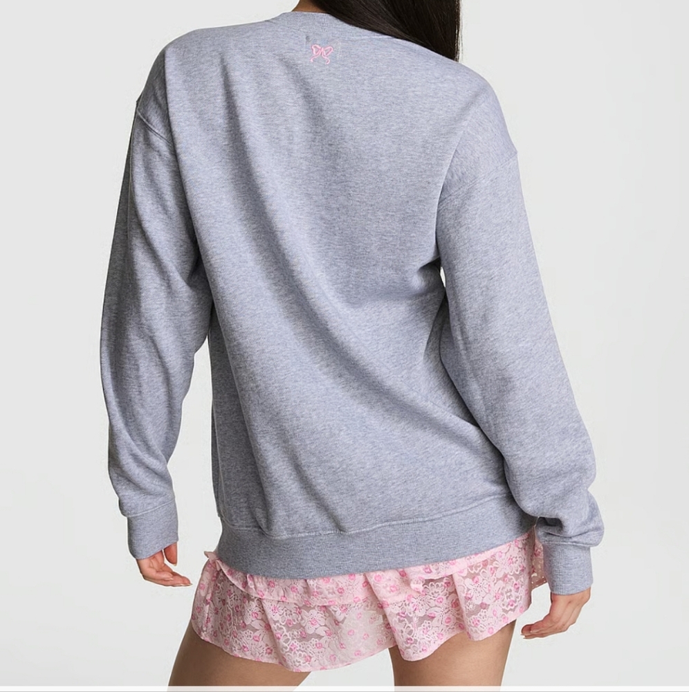 VS PINK × LOVESHACKFANCY COLLAB OVERSIZED CREW SWEATSHIRT - Picture 4 of 11